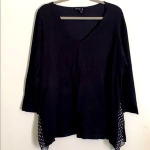 Black sweater with Polka Dot Insets